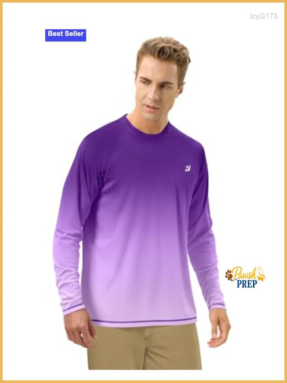 Men's UPF 50+ Sun Protection Long Sleeve Rash Guard Shirt
